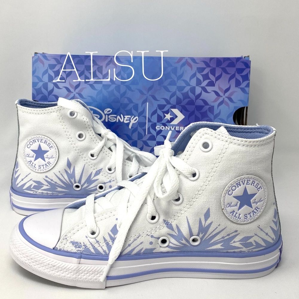 Converse & Disney Frozen Ctas High White Blue Kids - Picture 2 of 8